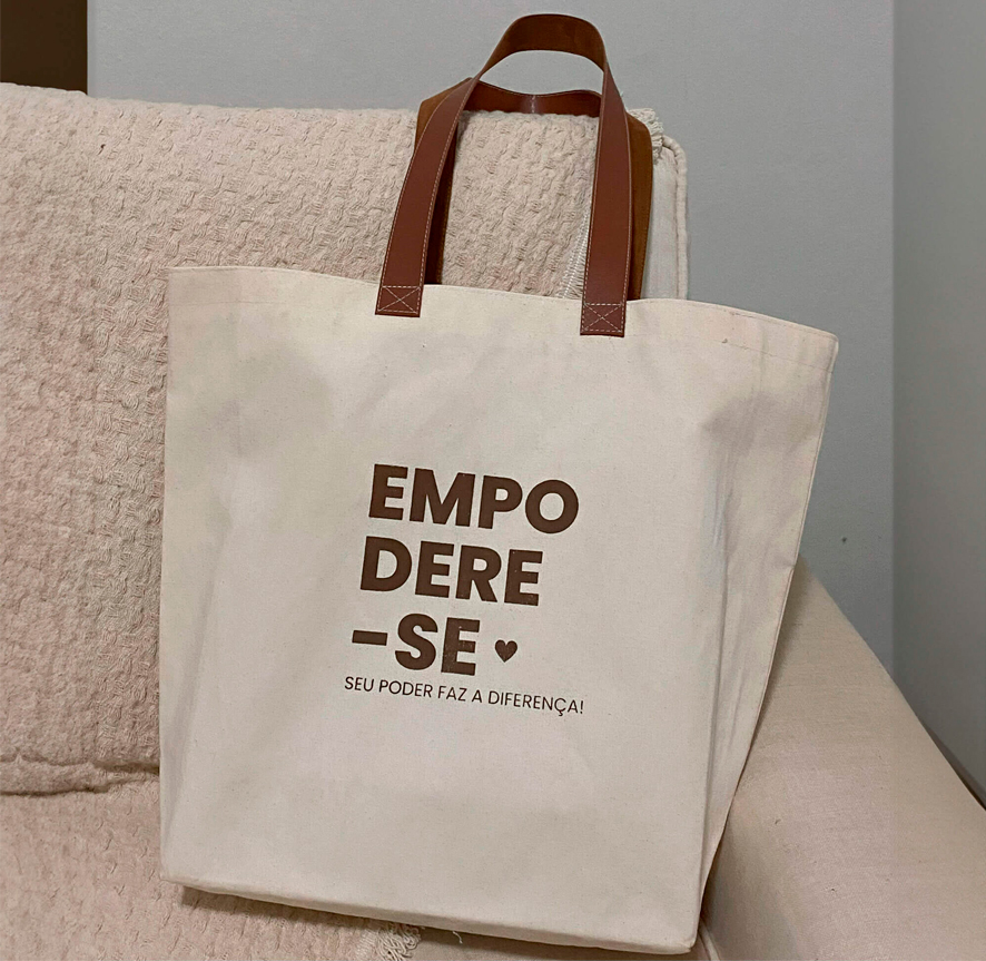 Sacola de algodão lona personalizada minas atelie